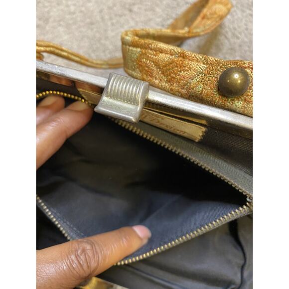Faye Mell Floral Tapestry Brocade Handbag Purse 50's Vintage - Picture 7 of 10